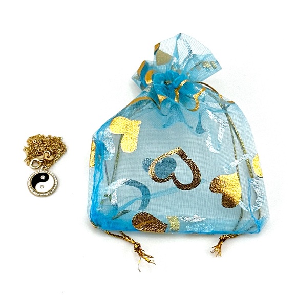 18K Gold Plated over 925 Sterling Silver Ying Yang Necklace - Picture 6 of 7